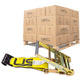 4" x 11" Replacement Ratchet Strap Fixed End - Ratchet / Flat Hook | Yellow | 180-Pack (Pallet)