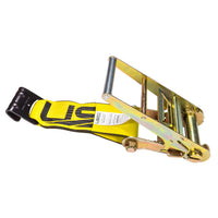 4" x 11" Replacement Ratchet Strap Fixed End - Ratchet / Flat Hook | Yellow