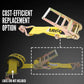 4" x 11" Replacement Ratchet Strap Fixed End - Ratchet / Wire Hook | Yellow