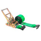 4" x 27' Gear-Driving Reverse-Action Ratchet Strap with Flat Hooks | Green