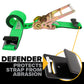 4" x 27' Gear-Driving Reverse-Action Ratchet Strap with Flat Hooks | Green