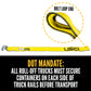 4" x 5' Roll Off Container Strap with Sewn End Loop | Yellow