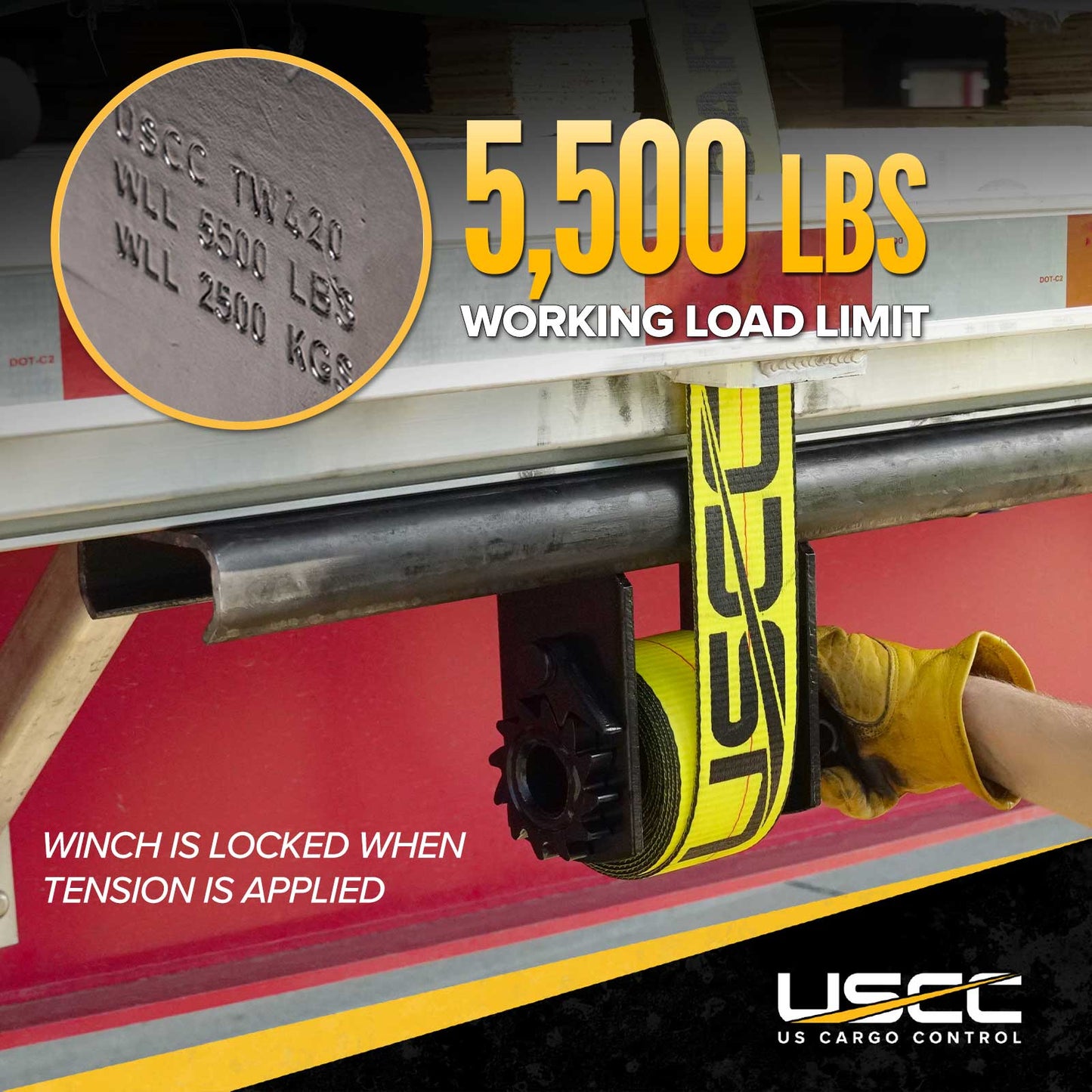 4" Standard Sliding C Track Flatbed Winch