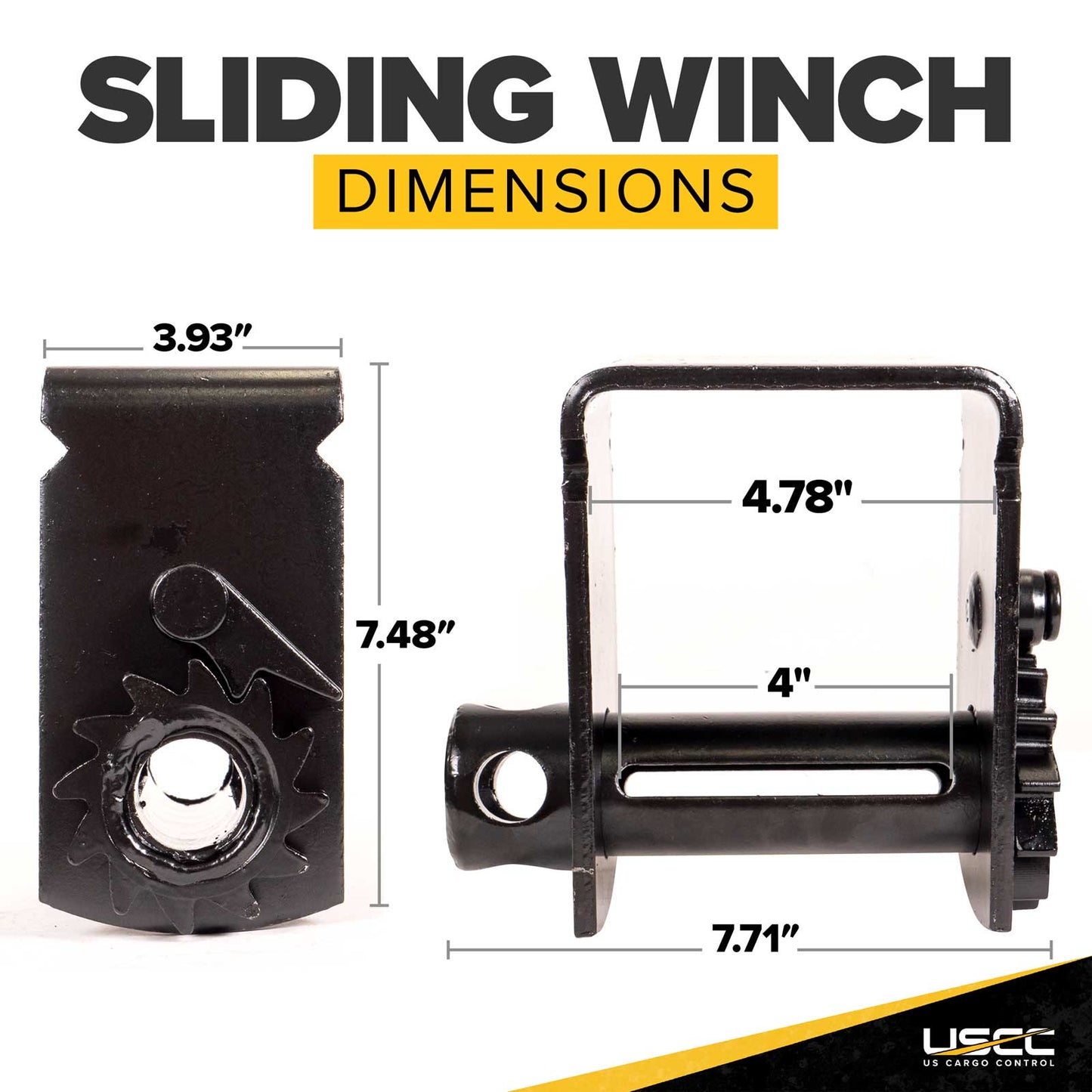 4" Standard Sliding C Track Flatbed Winch
