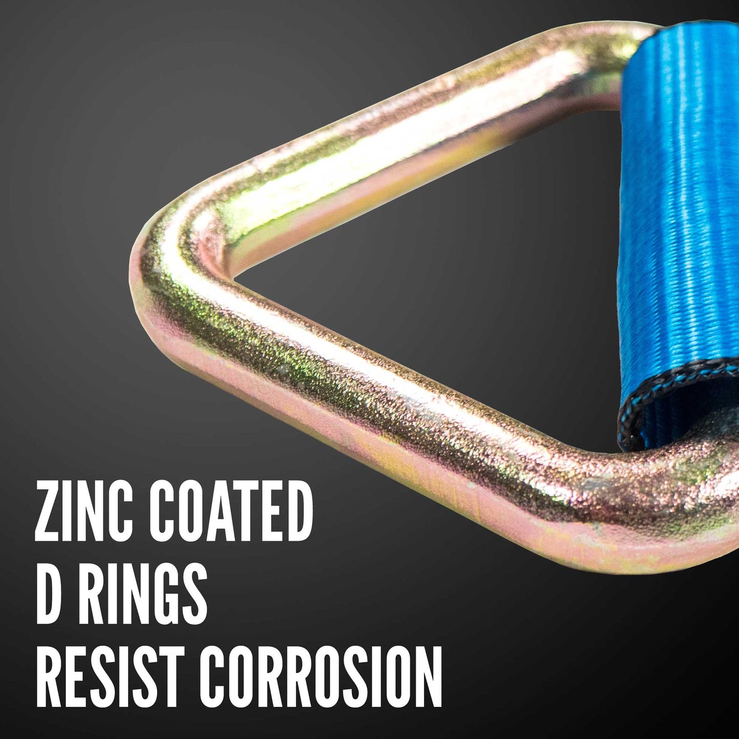 4" x 27' Winch Strap with D-Ring | Blue