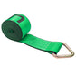 4" x 30' Winch Strap with D-Ring | Green