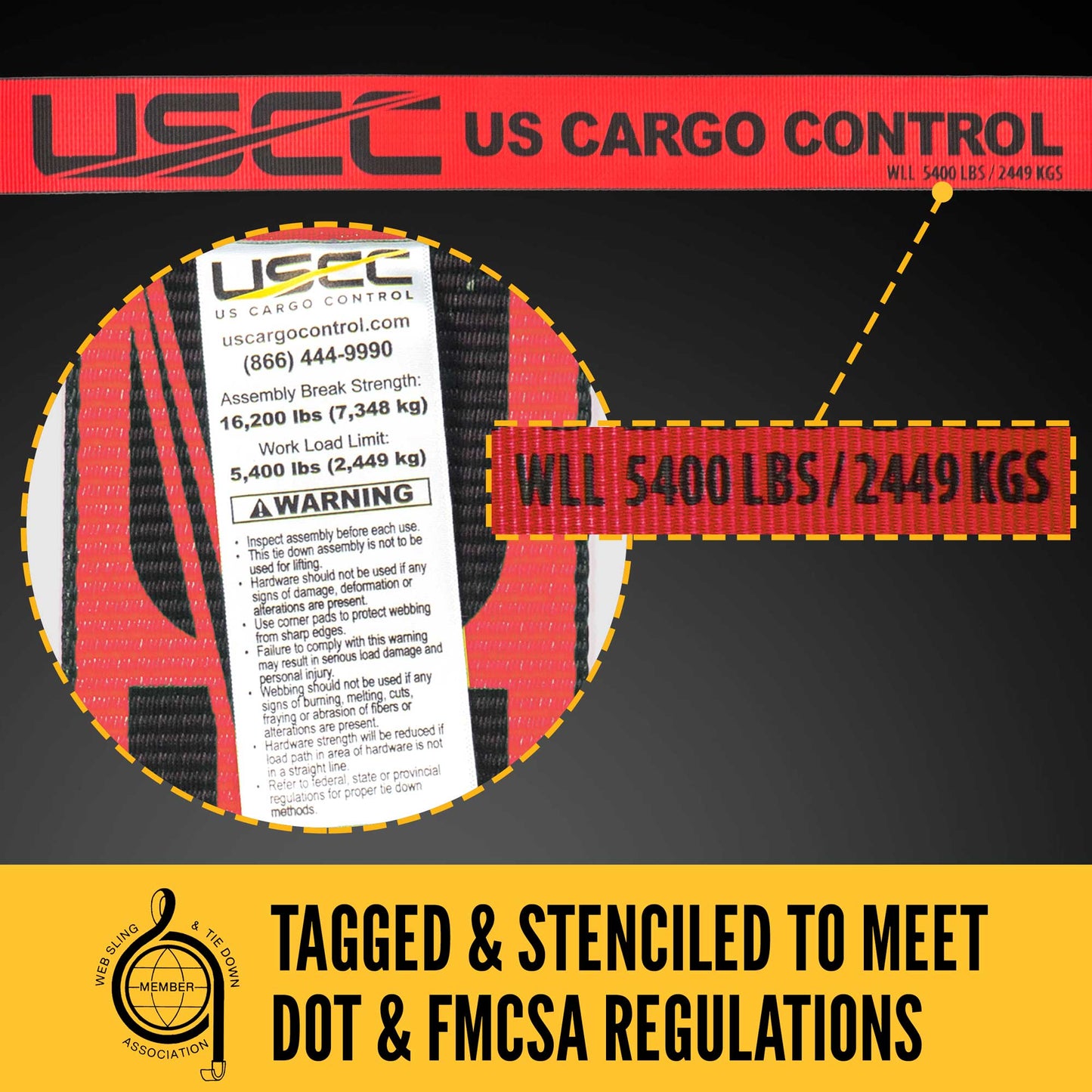 27' 4" winch strap webbing WSTDA