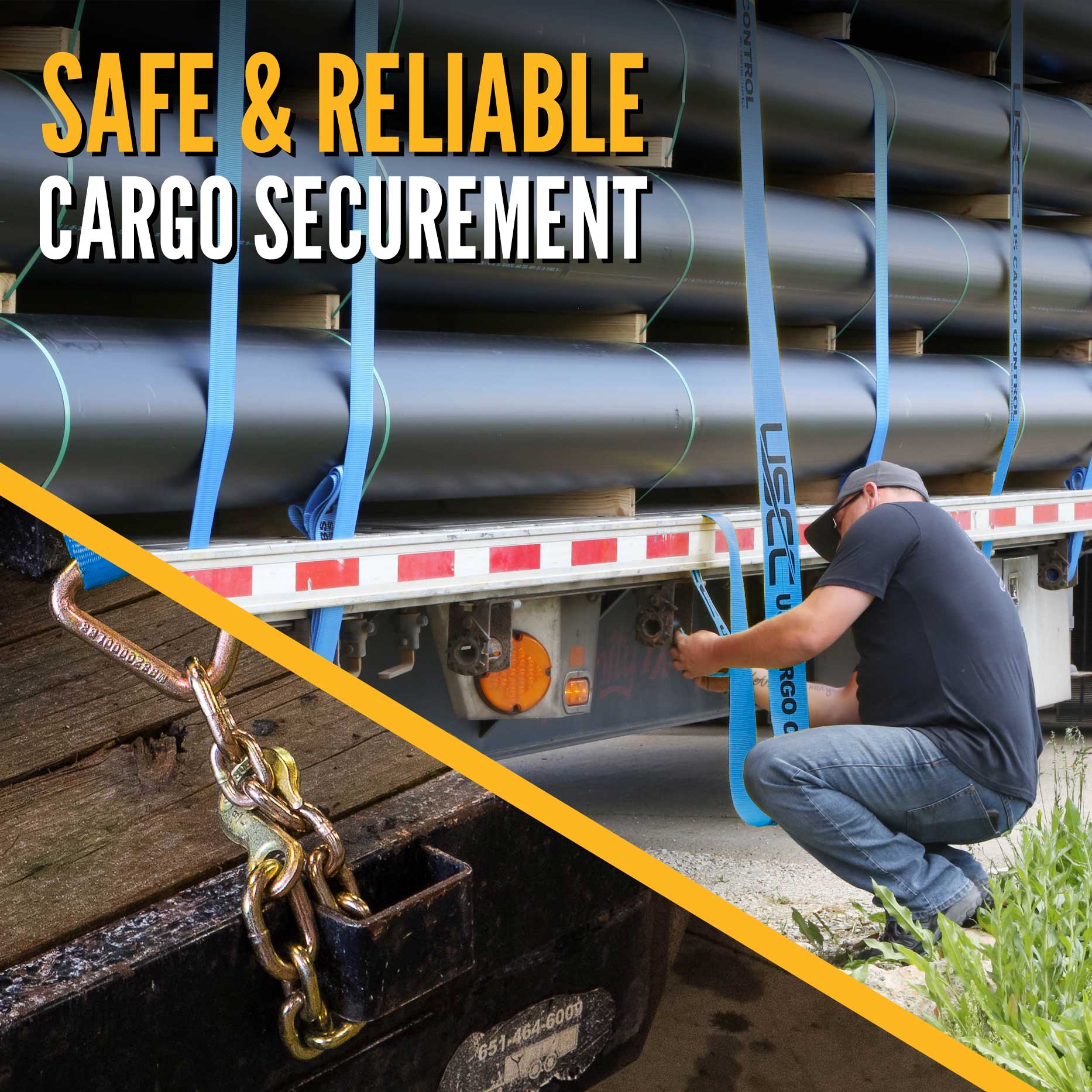 40' heavy duty 4" winch strap in use