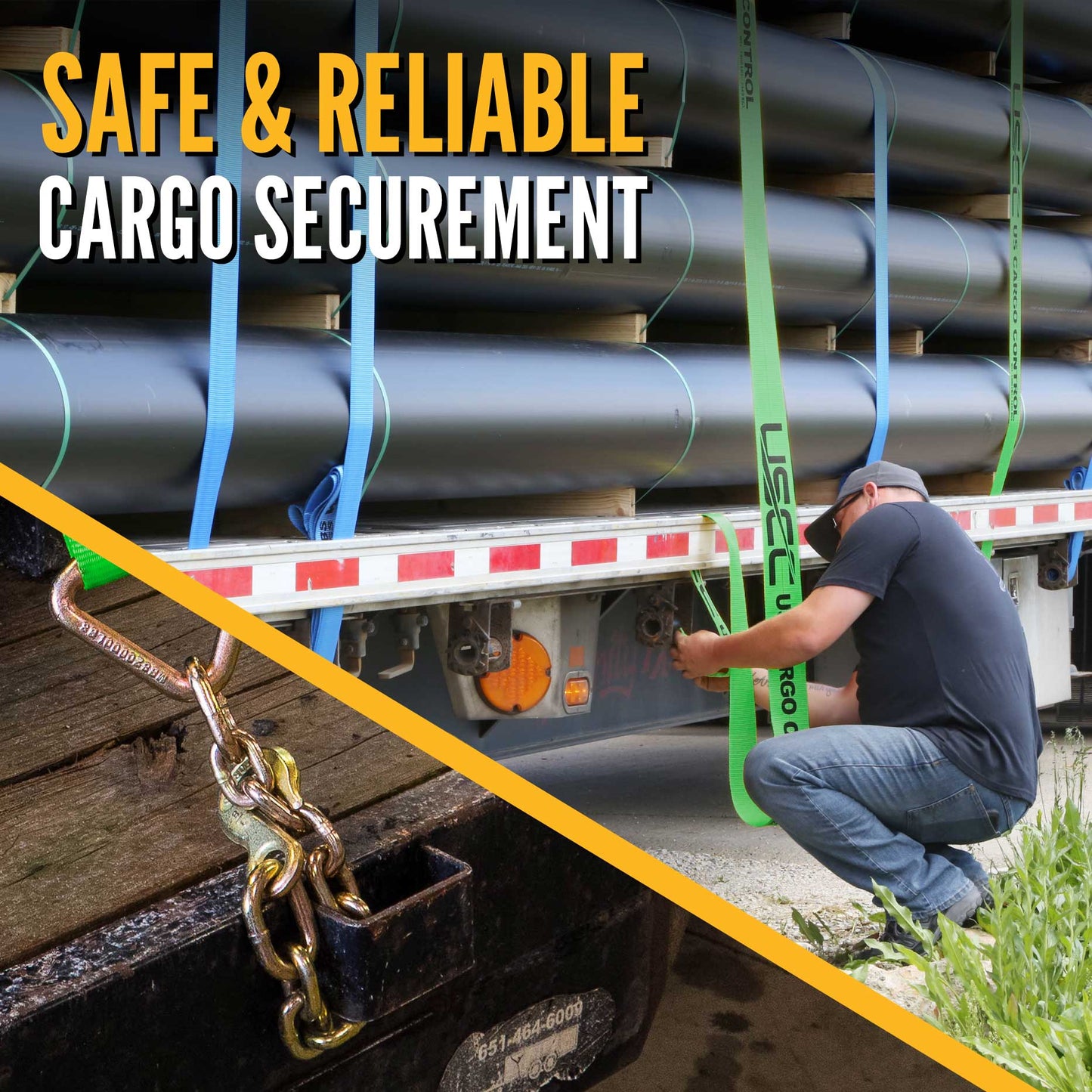 40' heavy duty 4" winch strap in use