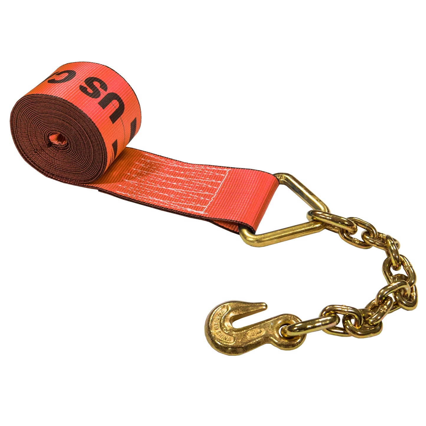 30' 4" heavy-duty red chain extension winch strap