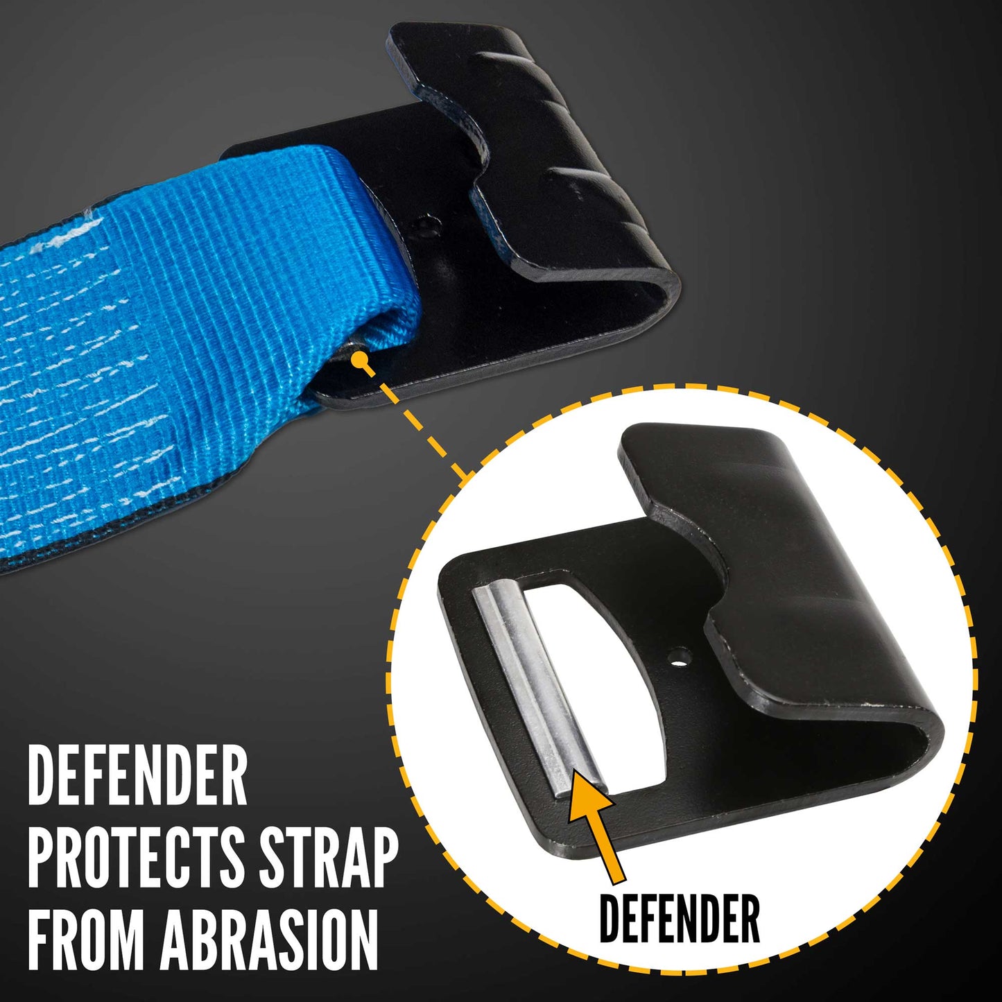 4" x 60' Winch Strap with Flat Hook | Blue