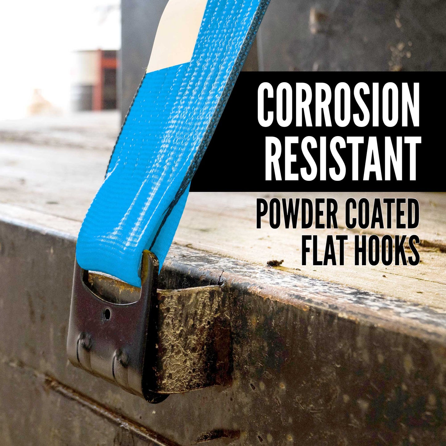 4" x 40' Winch Strap with Flat Hook | Blue