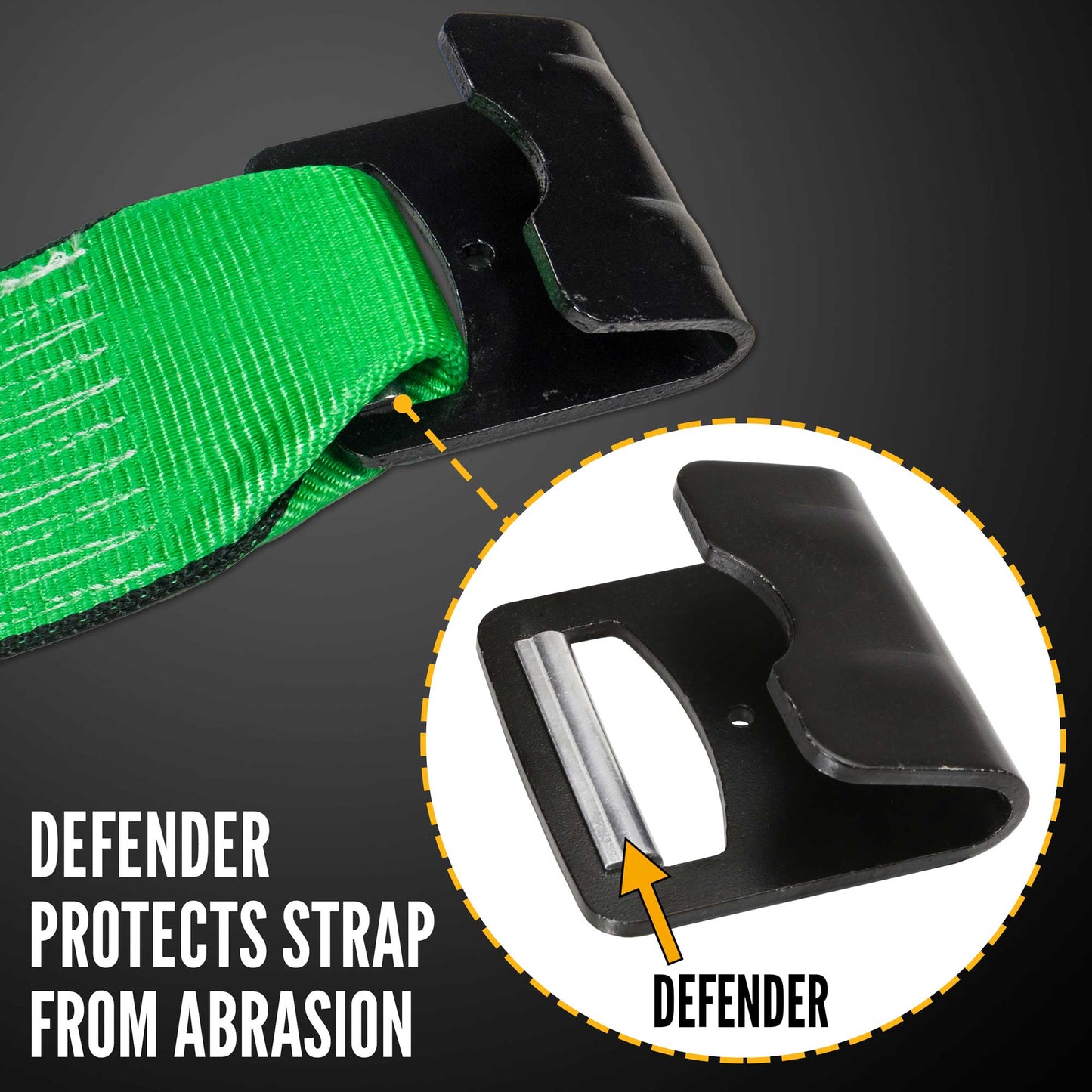 4" x 27' Winch Strap with Flat Hook | Green