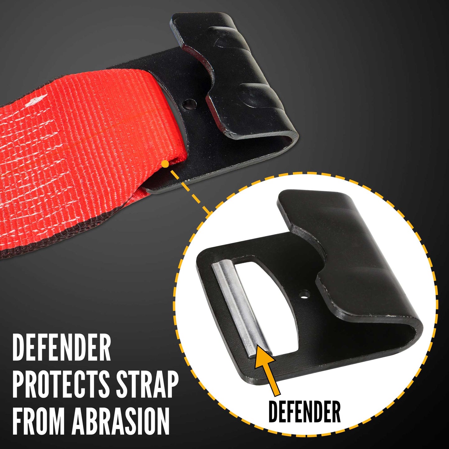 4" x 60' Winch Strap with Flat Hook | Red