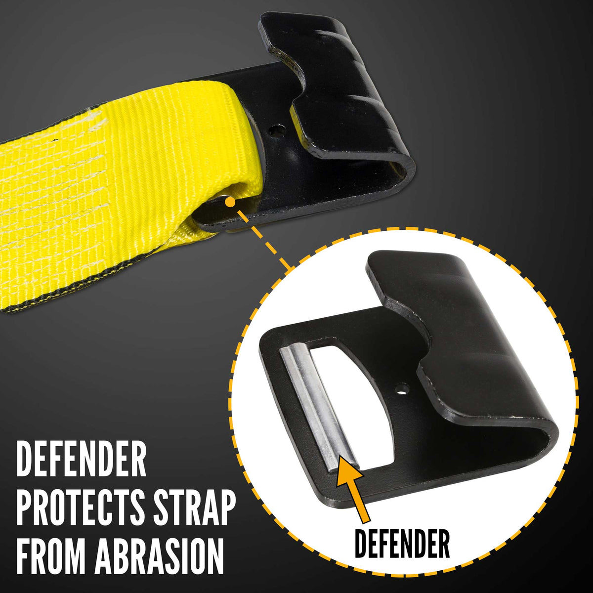 4" x 30' Winch Straps with Flat Hook - Box of 10 | Yellow
