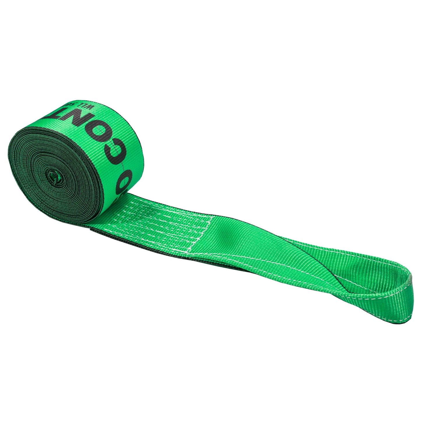 4" x 30' Winch Strap with Twisted Sewn Loop | Green
