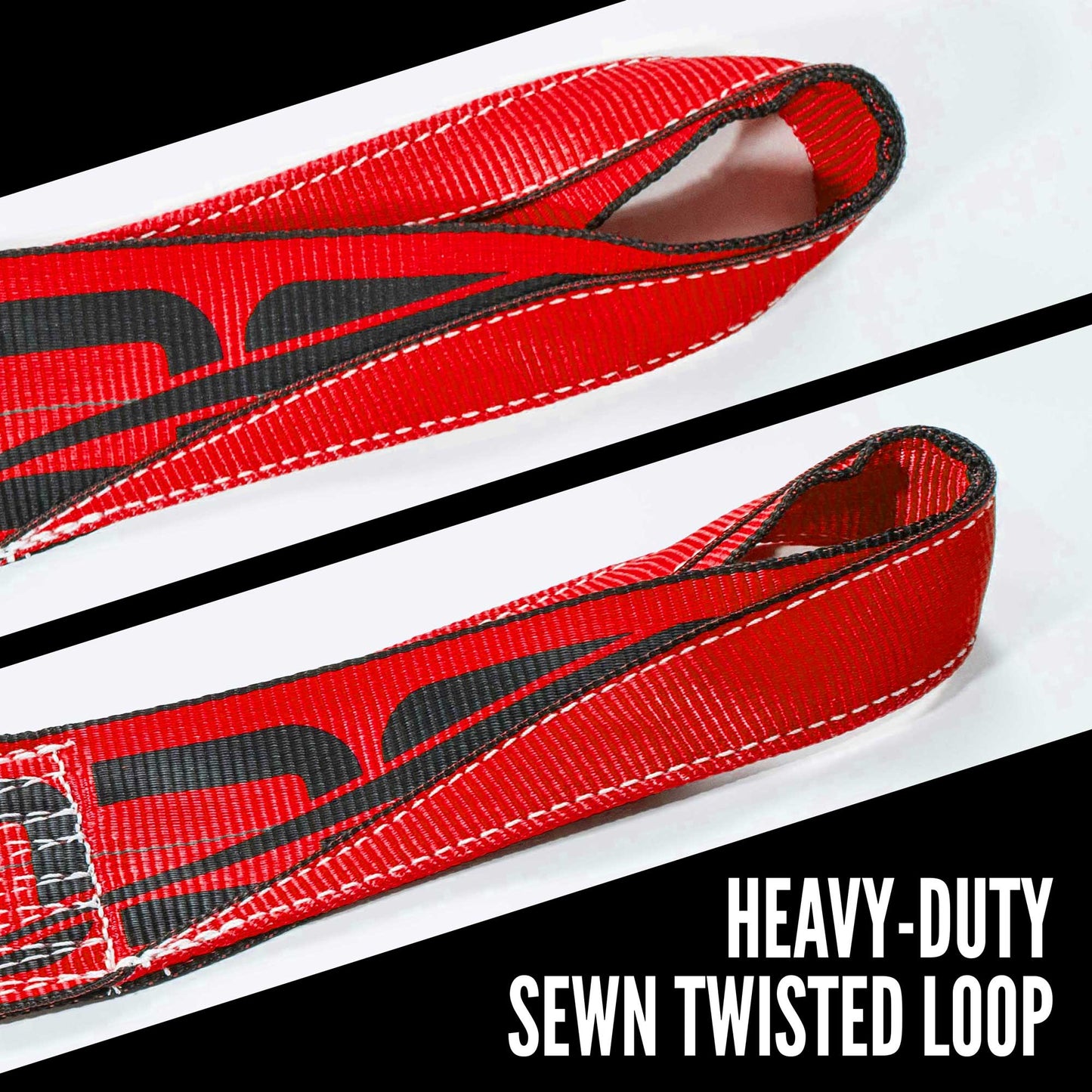4" x 30' Winch Strap with Twisted Loop | Red