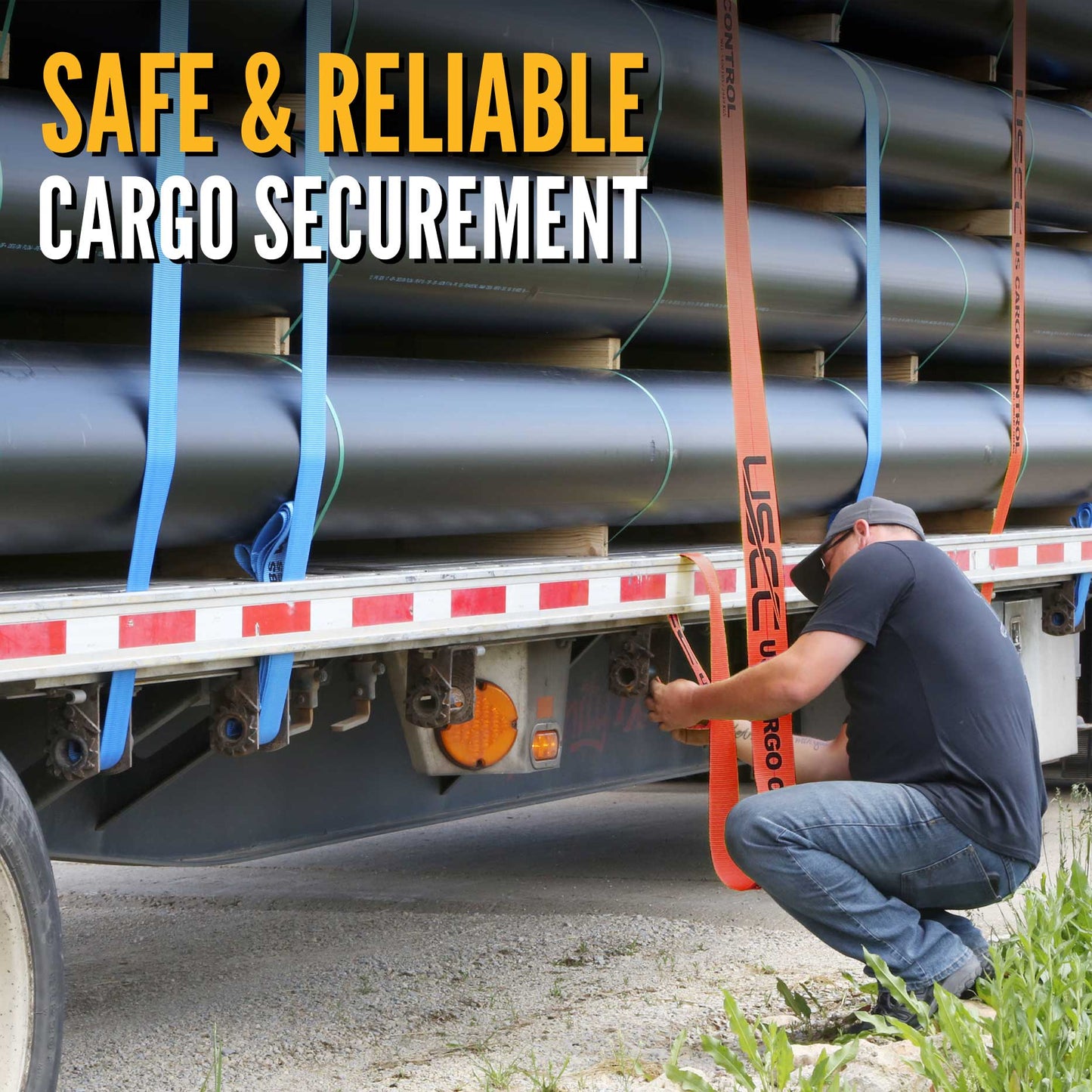 30' heavy duty 4" winch strap in use