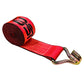 27' 4" heavy-duty red wire hook winch strap