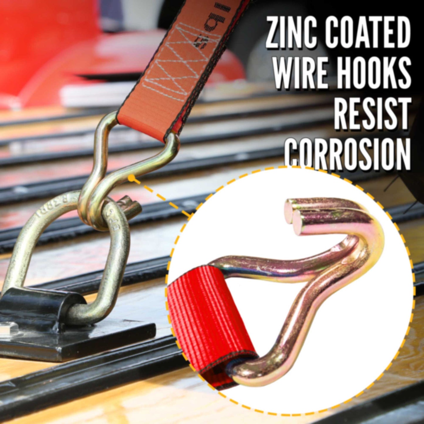 4" x 30' Winch Strap with Wire Hook | Red