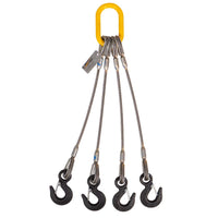 5/8" x 6' 4-Leg Wire Rope Bridle Sling with Eye Hooks