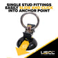 4-Point Single Stud L-Track Anchor Point Motorcycle Tie Down Kit | Black