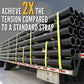 4" x 20' Gear-Driving Reverse-Action Ratchet Strap with Flat Hook | Yellow | 90-Pack (Pallet)