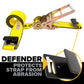 4" x 30' Gear-Driving Reverse-Action Ratchet Strap with Flat Hook | Yellow | 4-Pack