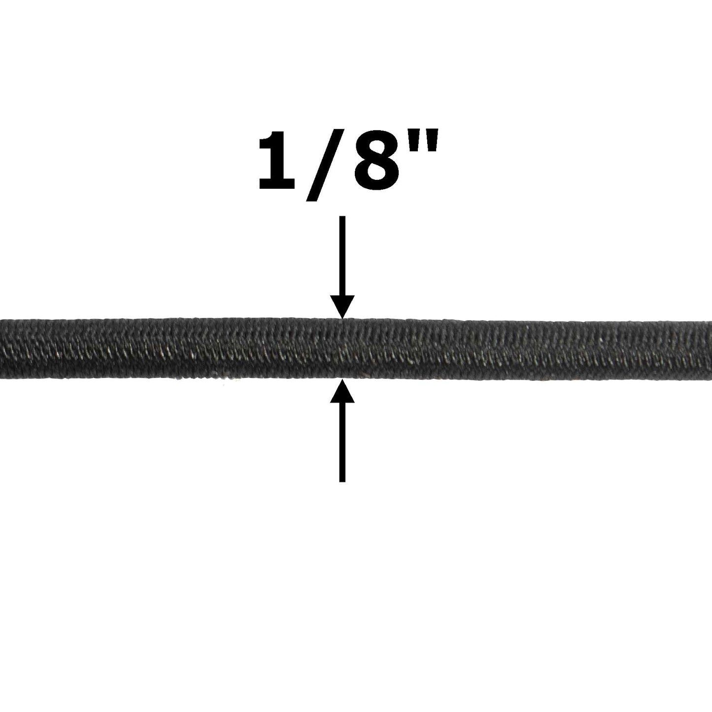 1/8''-3mm Black Polyester Shock Cord 100 ft