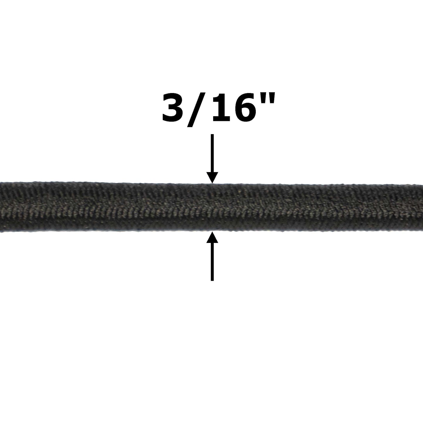 3/16''-5mm Black Polyester Shock Cord 50 ft