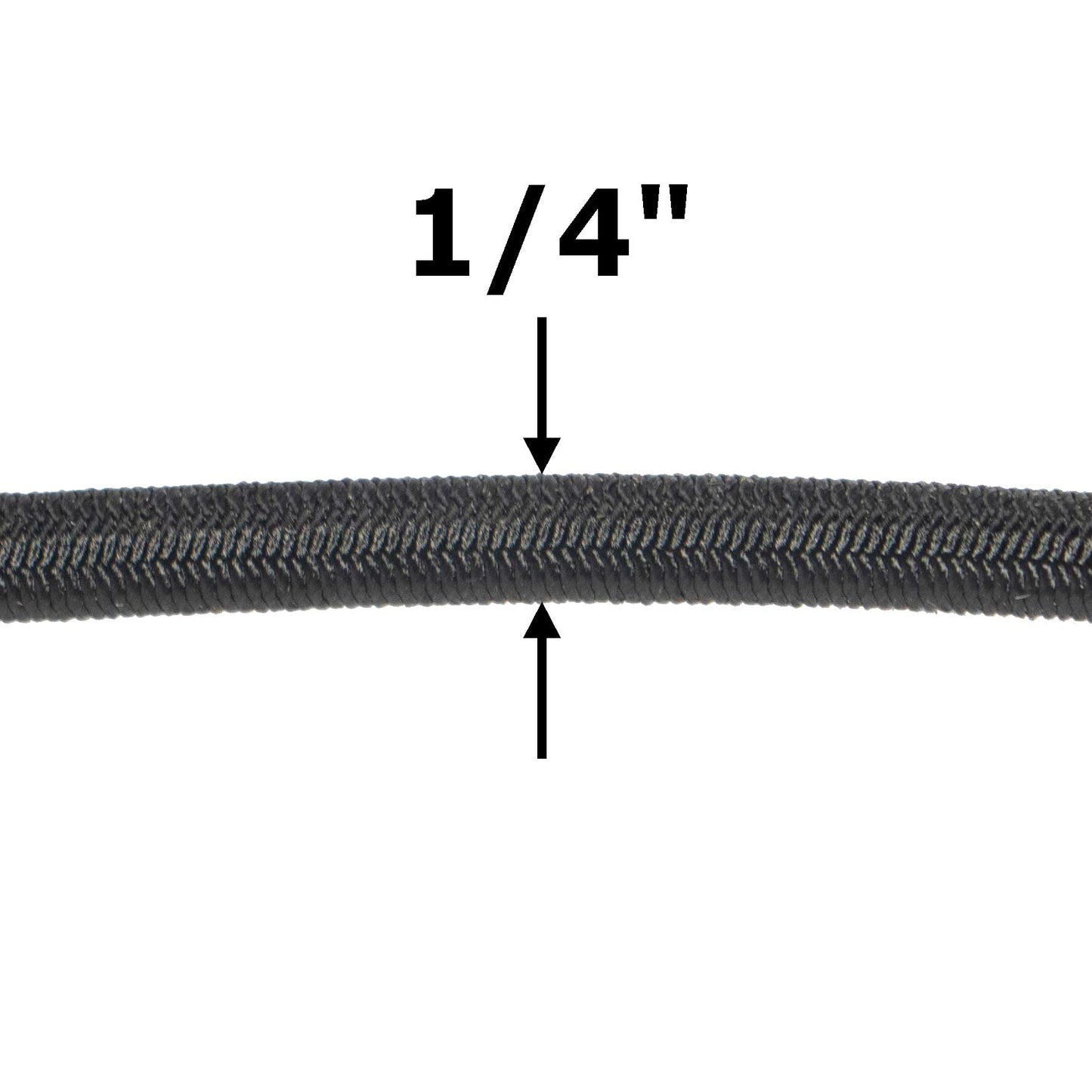1/4''-6mm Black Polyester Shock Cord 100 ft