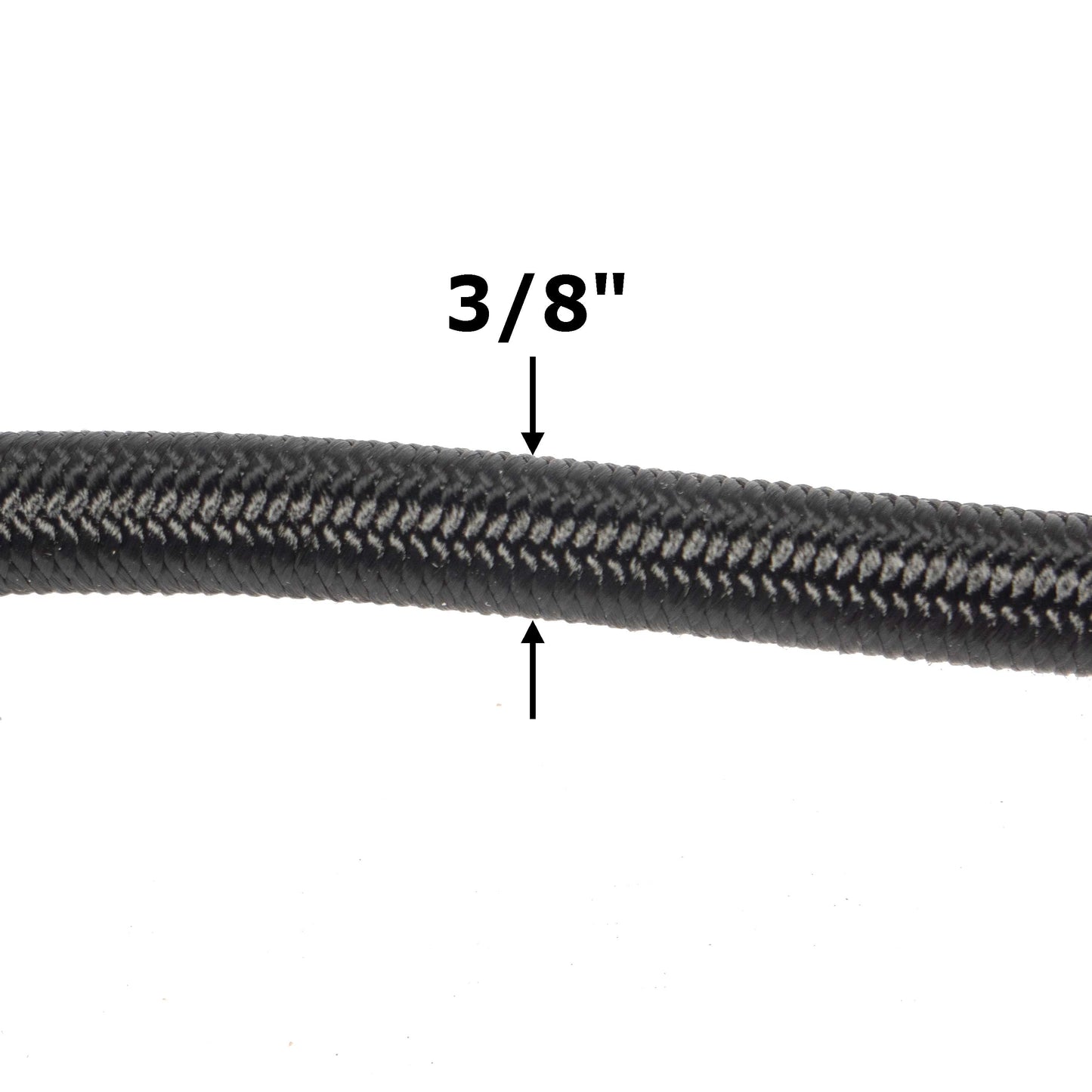 3/8''-9mm Black Polyester Shock Cord 50 ft