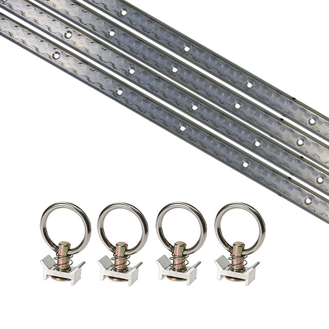 8' L Track Tie-Down System Kit - Aluminum | (4) 4' Sections