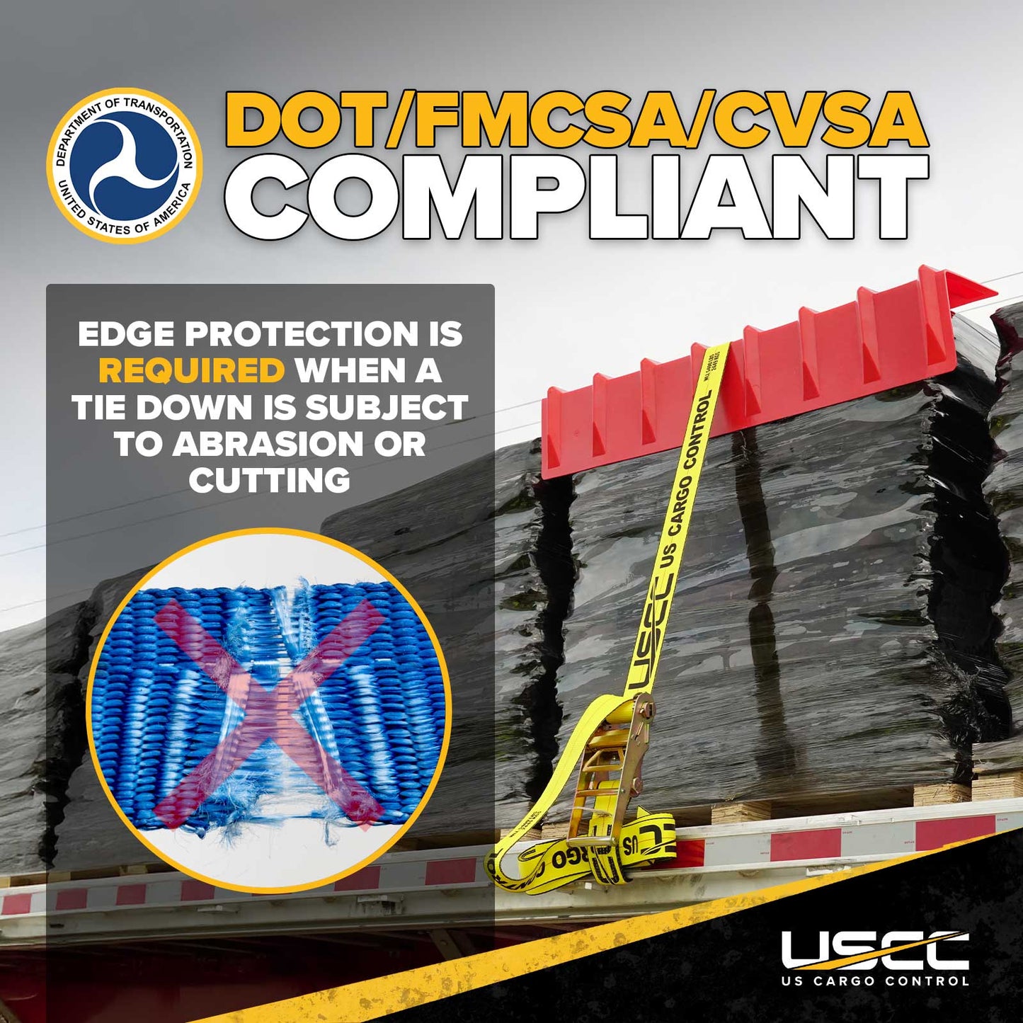 48" Cargo Corner Protector | Red Plastic