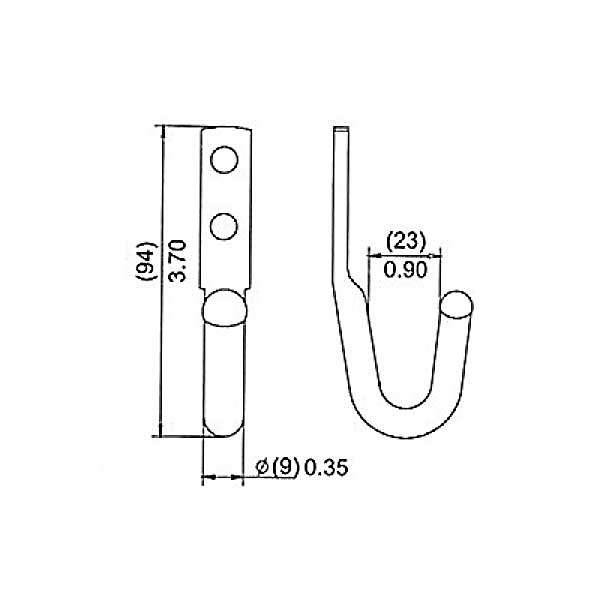 Rope Hook White Zinc 1,200 lbs. BS