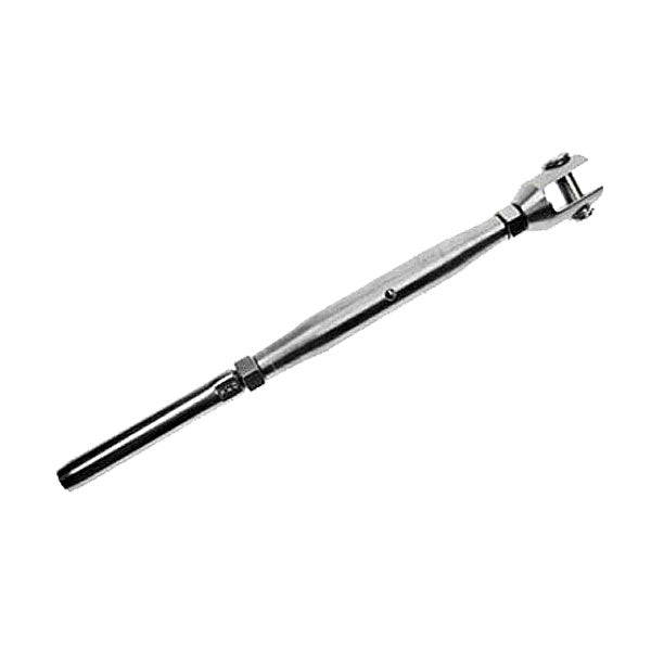 5/16" x 3/16" Machined Fork/Swage Stud Stainless Turnbuckle | 3/16" Cable