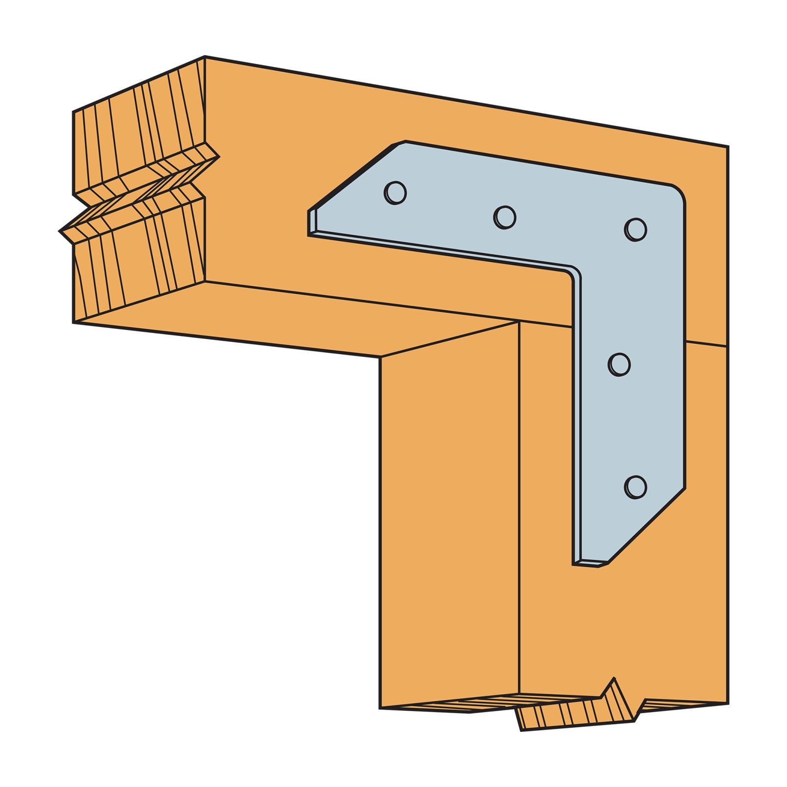 Simpson 55L 5 X 5 L-Shaped Strap Illustration