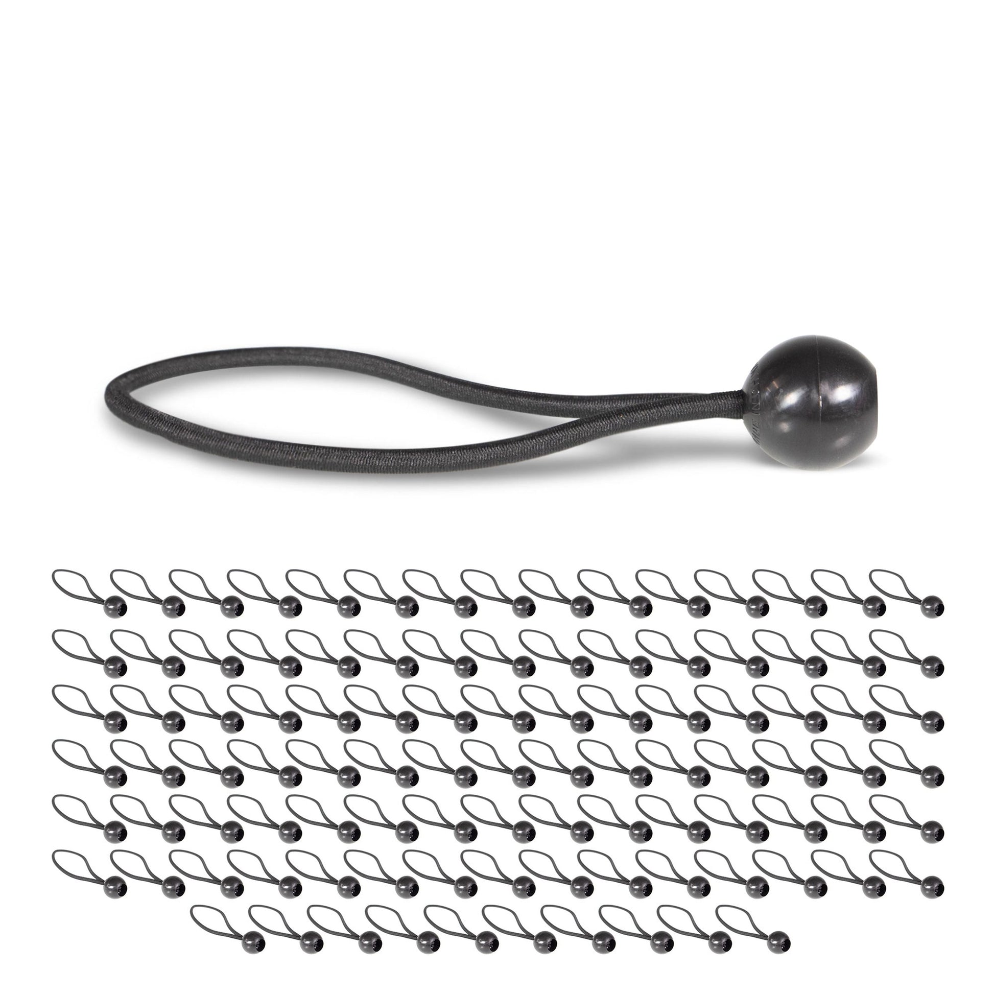 6'' Black Ball Bungees (bundle of 100)  image 1 of 7