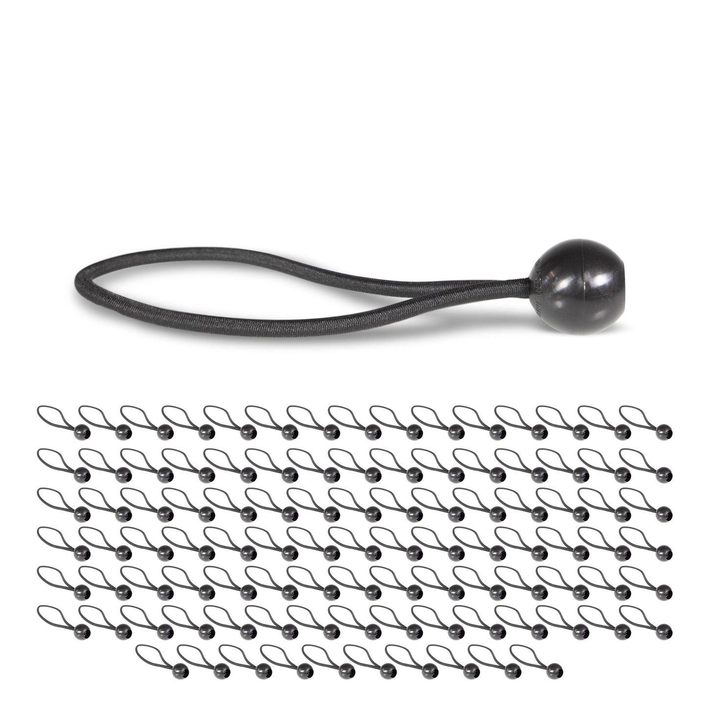 6'' Black Ball Bungees (bundle of 100)