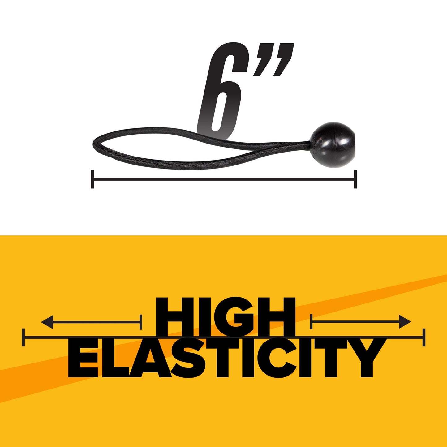 6'' Black Ball Bungees (bundle of 100)