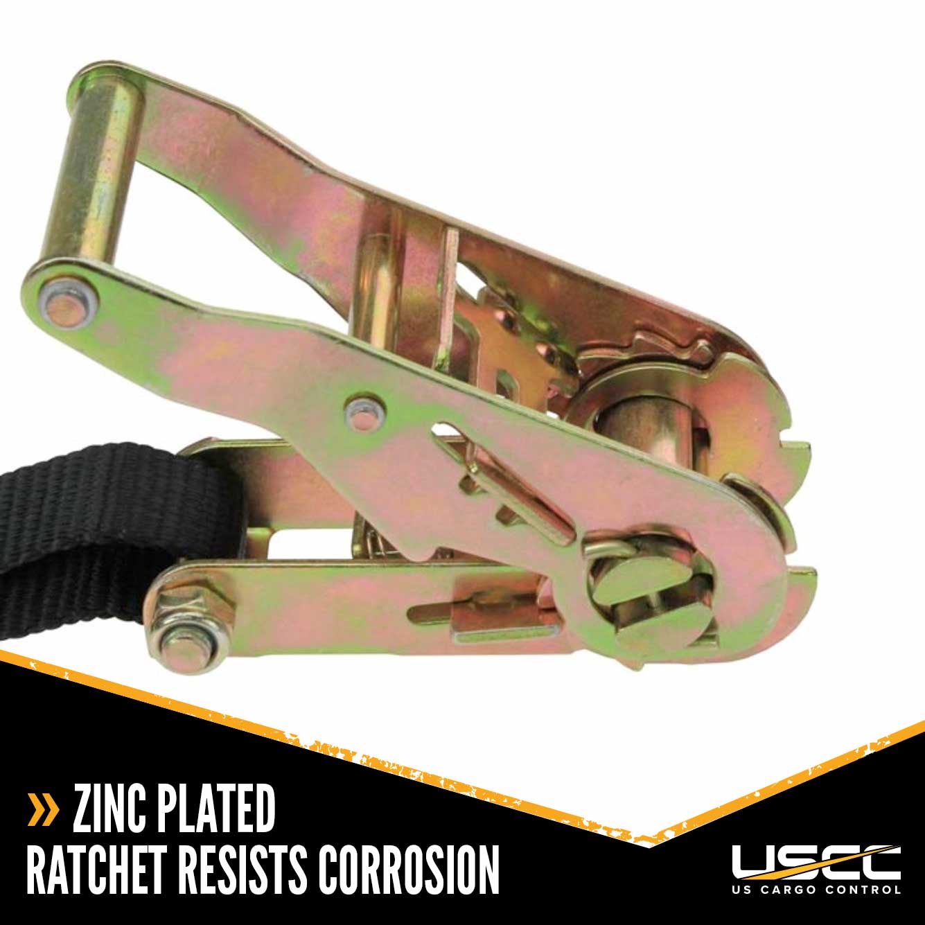1" x 6' Ratchet Strap with S-hooks - Motorcycle Tie Down Straps | 2,500 lbs. BS