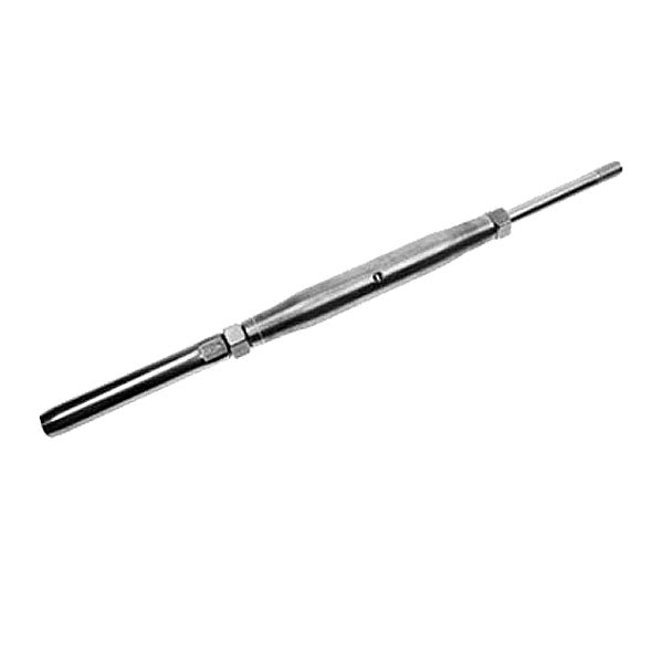 3/8" x 5" Threaded Rod/Swage Stud Stainless Steel Turnbuckle | 1/4" Cable