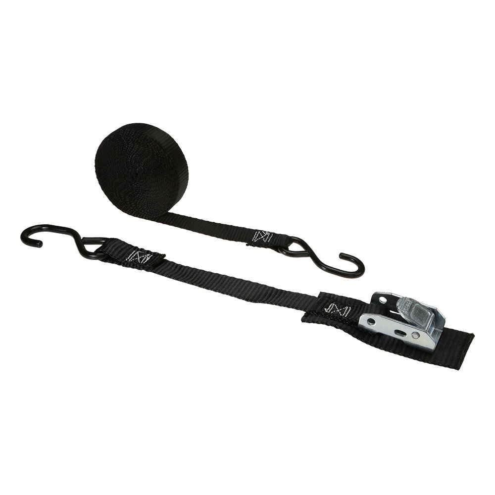 1" x 4' Cam Strap w/ S-Hook & Wear Pad
