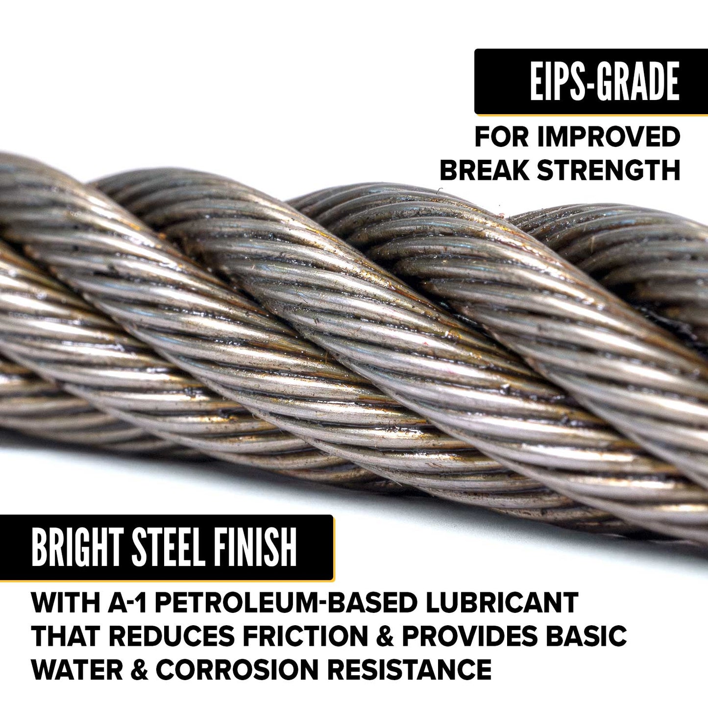 3/4" 6x19 Bright Wire Rope - EIPS IWRC | 5,000' Coil - Domestic