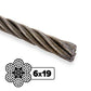 1/2" 6x19 Bright Wire Rope - EIPS IWRC | 250' Coil - Domestic