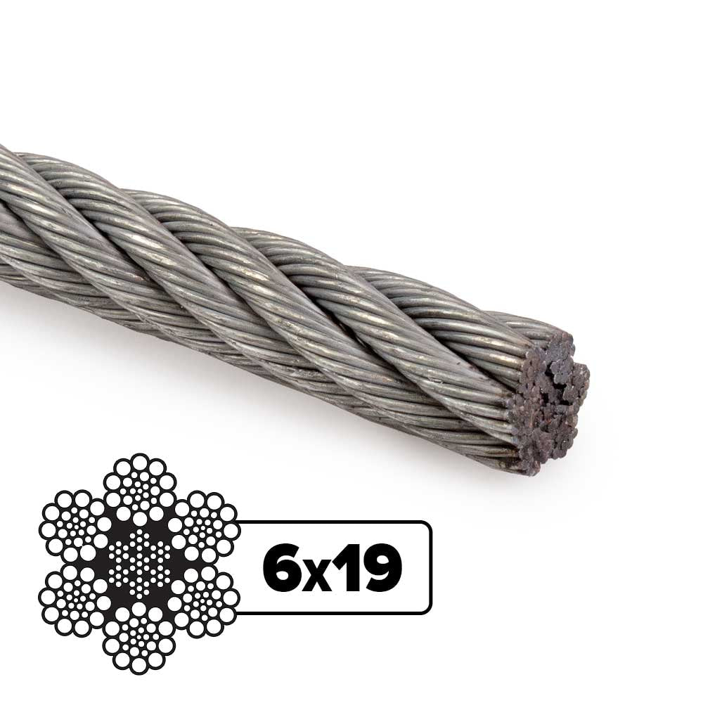 3/4" 6x19 Galvanized Wire Rope - EIPS IWRC | 250' Coil - Domestic
