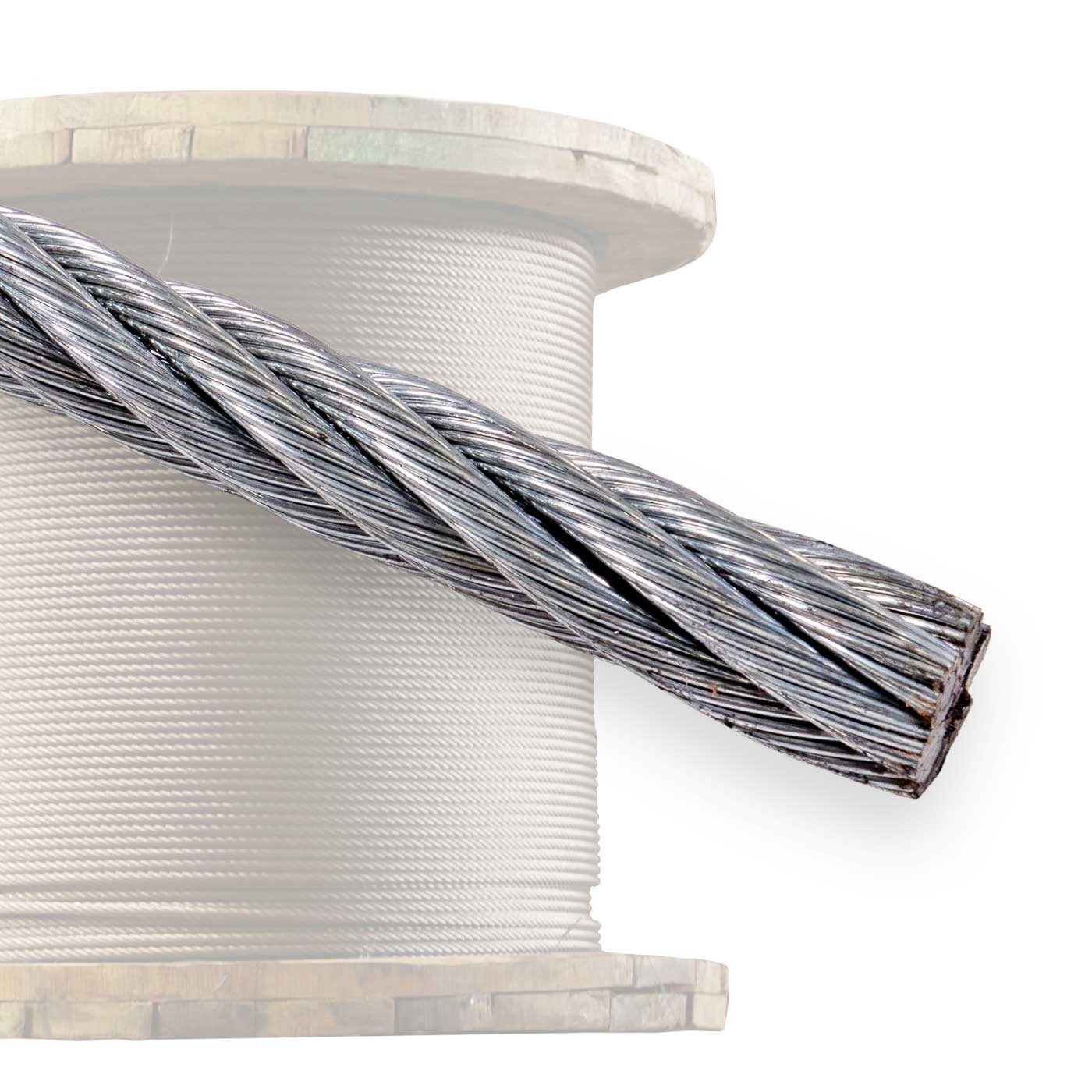 3/4" 6x19 Galvanized Wire Rope - EIPS IWRC | 5,000' Coil
