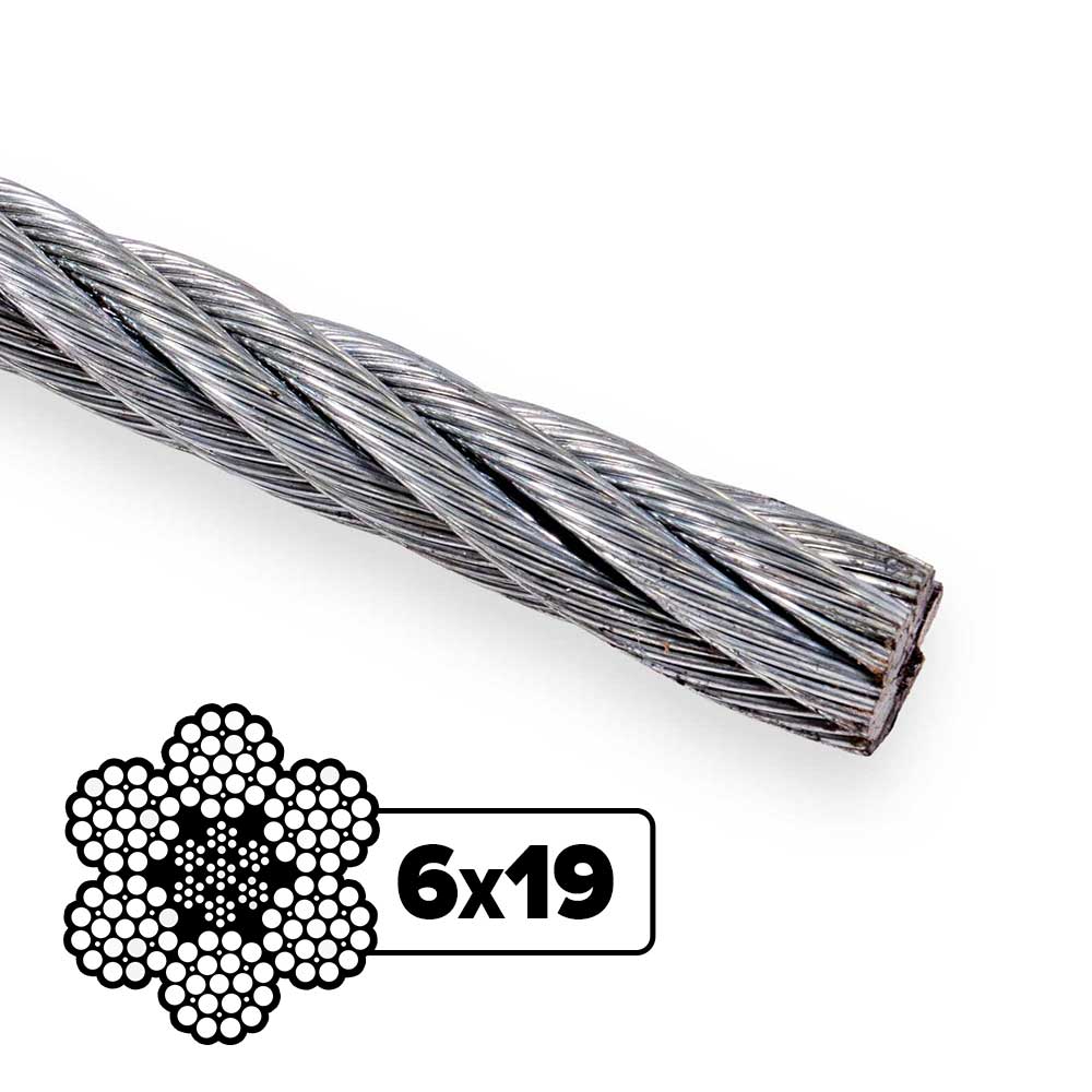 7/8" 6x19 Galvanized Wire Rope - EIPS IWRC | 2,500' Coil