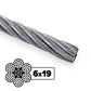 3/4" 6x19 Galvanized Wire Rope - EIPS IWRC | 2,500' Coil