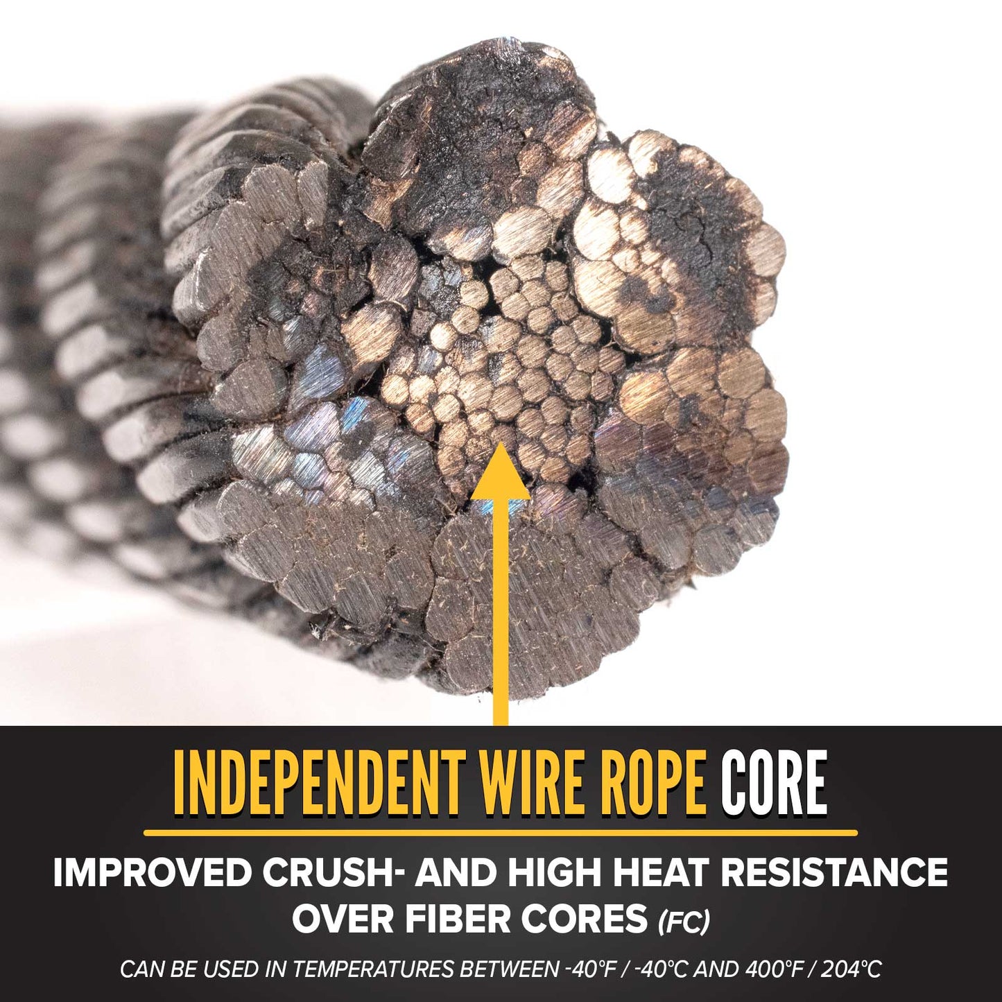 7/8" IWRC wire rope is more crush and heat resistant